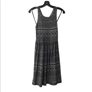 BCBGeneration Dress XS Summer Aztec Casual Crisscross Back Sleeveless Black
